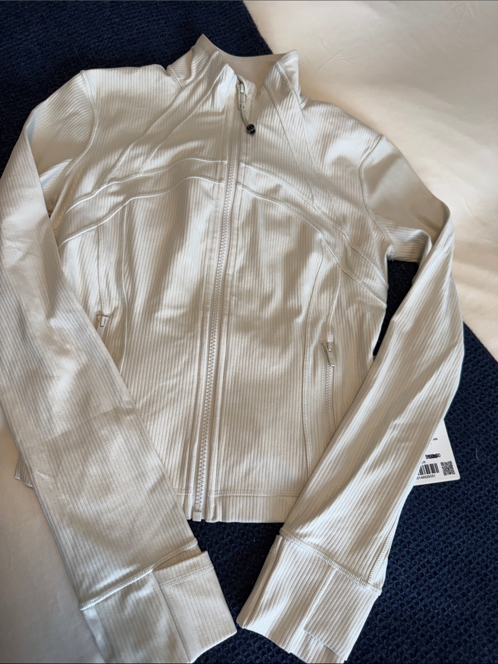 lululemon athletica Define Cropped Jacket -Cream Ribbed Zip-Up